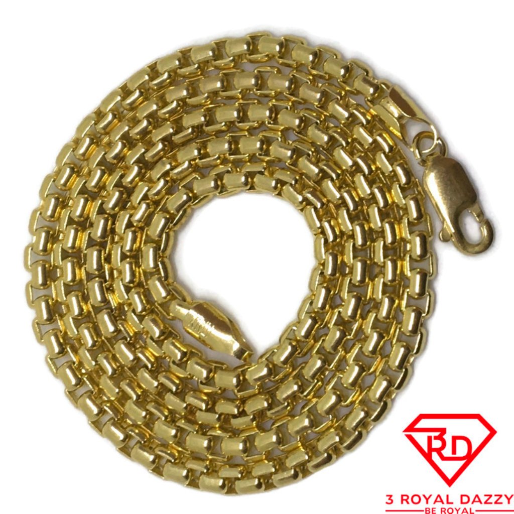 Small Round Box Chain 18 Inch Necklace 14k Gold
